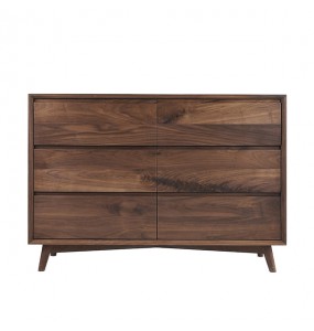 Chanda 6 drawers solid oak wood sideboard