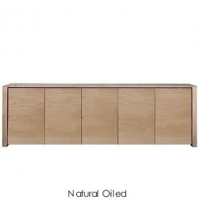 Savanna Solid Oak Wood Sideboard with 5 doors
