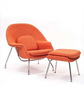 Saarinen Style Womb Chair And Footstool