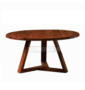 Tripod Solid Recycled Elm Wood Round Dining Table