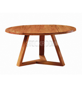 Tripod Solid Recycled Elm Wood Round Dining Table