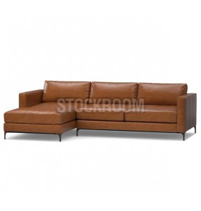 Juliett Leather Feather Down Sofa - L shape / Sectional Sofa