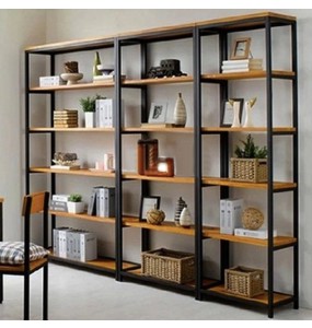 Memphis Industrial Solid Wood Bookshelf