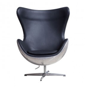 Arne Jacobsen Style Aviator Leather Lounge Chair