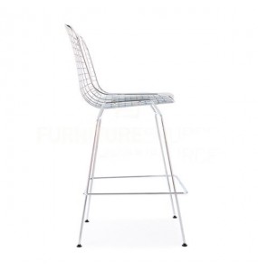 Bertoia Style Wire Bar Stool with Pad