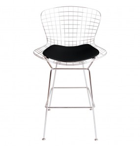 Bertoia Style Wire Bar Stool with Pad