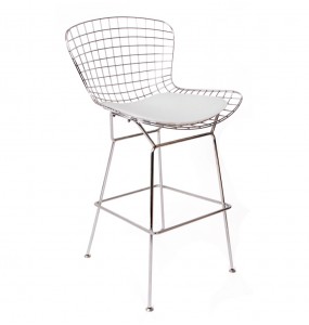 Bertoia Style Wire Bar Stool with Pad
