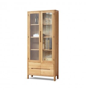 Cesarino Style Solid Oak Wood Storage Cabinet