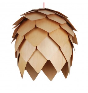 Wooden Artichoke Style Pendant Lamp