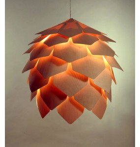 Wooden Artichoke Style Pendant Lamp