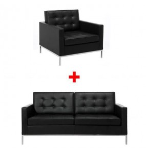 Florence Style Leather Lounge Living Room Sofa Set