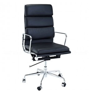 Carter Executive Padded Leather Office Chair - High-back - With Wheels and Adjustable