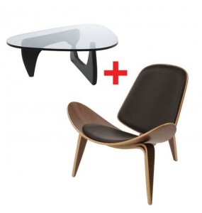 Modern Living Coffee Table and Shell Lounge Set