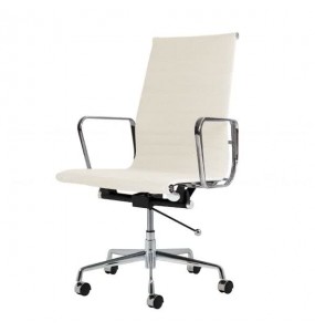 Aluminum Executive Fabric Office Chair - High-back - With Wheels and Adjustable