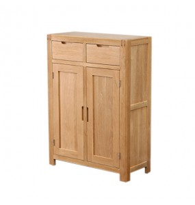 Snelson Solid Oak Wood Shoe Cabinet and Storage Unit