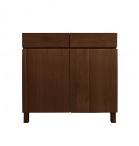 Nate Solid Oak Wood Storage Cabinet and Console - Walnut Finish