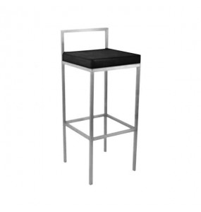 Warden Contemporary Leather Bar Stool with Steel Base