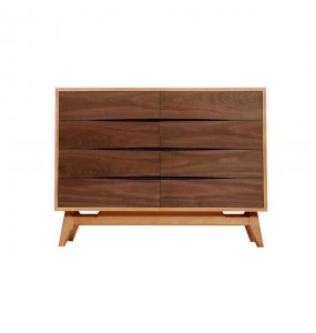 FINLEY SOLID WOOD SIDEBOARD & CONSOLE CABINET - OAK WITH WALNUT ACCENT