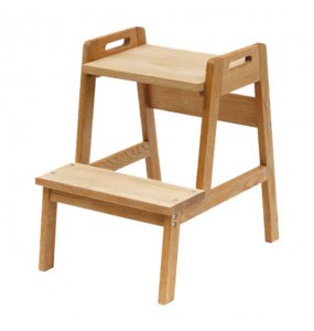Papillon Solid Oak Small Stepping Ladder Side Table and Stool