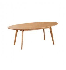 Amos Oval Shaped Wood Coffee Table 