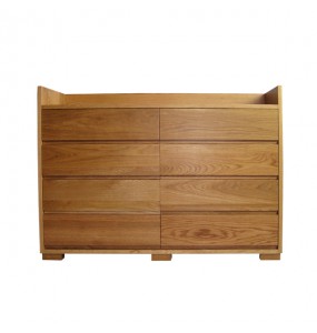 Eitan Solid Oak Wood 8 Drawers Cabinet