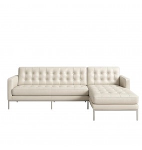 Florence Knoll Style Leather Sofa - L Shape