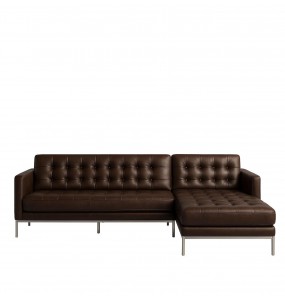Florence Knoll Style Leather Sofa - L Shape