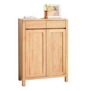 Grayson Solid Oak Wood Shoe Cabinet and Storage Unit