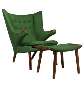 Hans Wegner Style Papa Bear Chair And Ottoman