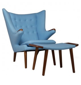 Hans Wegner Style Papa Bear Chair And Ottoman