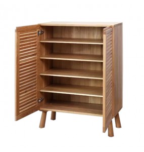 Hazelle Solid Oak Wood Shoe Rack/ Storage Cabinet