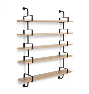 Hussein Industrial Solid Wood Wall Shelf