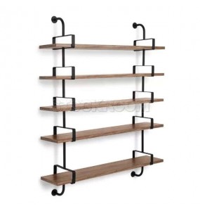 Hussein Industrial Solid Wood Wall Shelf