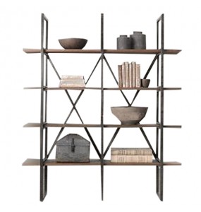 Isabelle Industrial Loft Reclaimed Solid Wood Bookshelves