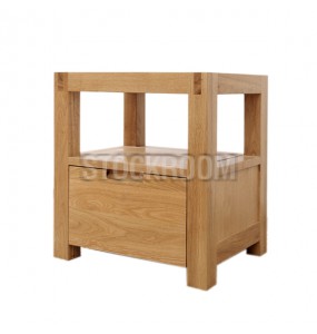 Jeremy Solid Oak Wood Bedside Table 