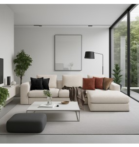 Lucca Fabric Feather Down Sofa - L Shape / Sectional Sofa