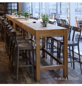 Ludvig Solid Oak Wood High Console Table / Bar Table