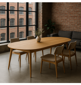 Luz Solid Oak Wood Dining Table