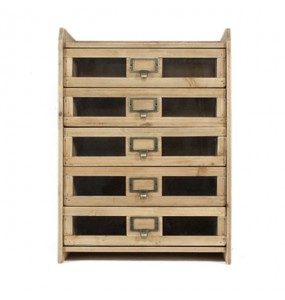 Makeba Solid Fir Wood Mini 5 Drawers Storage Cabinet