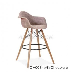 Charles Eames Upholstered DAW Style Bar Stool - Full Fabric