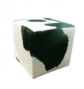 Natural Cowhide Square Ottoman