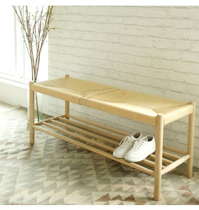 Otakar Solid Oak Wood Shoe Rack Bench