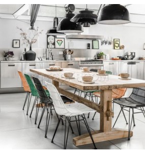Raford Solid Recycled Elm Wood Dining Table