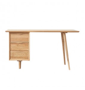 Sindri Solid Oak Wood Desk with 3 Drawers
