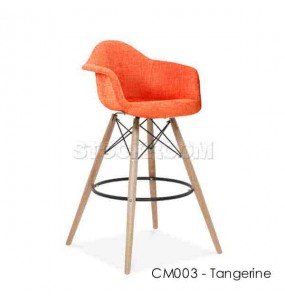 Charles Eames Upholstered DAW Style Bar Stool - Full Fabric