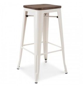 Xavier Pauchard Tolix Style Bar Stool (Wooden Top)