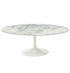 Tulip Style Oval Coffee Table - Marble