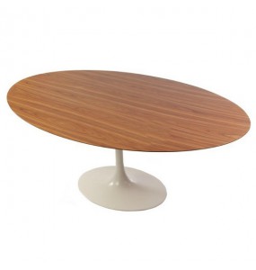 Eero Saarinen Tulip Style Oval Dining Table - Timber