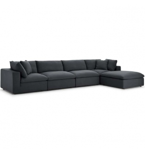 Valeria Fabric Feather Down Sofa - L Shape / Sectional Sofa