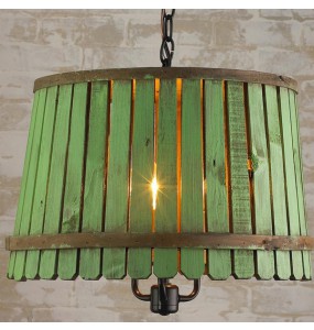 Vintage Barrel Crate Old Wood Pendant Lamp